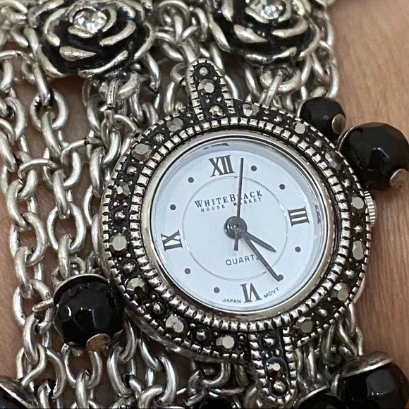 White House Black Market Chain Beaded Watch